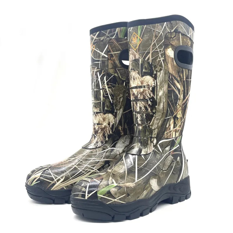 Bottes camo roseaux caoutchouc Thinsulate avec poignées 