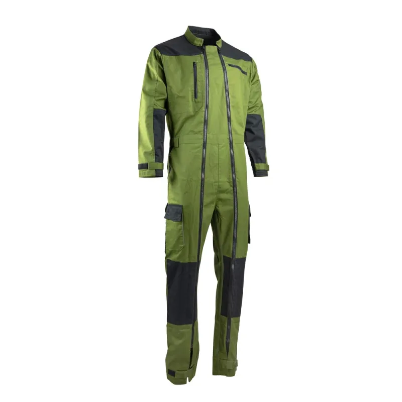 Combinaison de travail double Zip Trident verte de M à 4XL