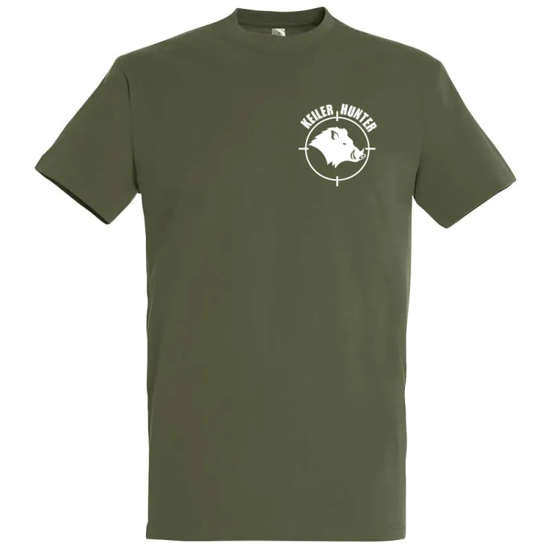 T-Shirt Keiler Hunter kaki 100% manches courtes logo 1