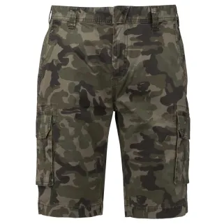 Short cargo camo coton 98% élasthanne 2% fermeture éclair 4 poches