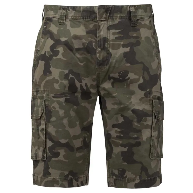 Short cargo camo coton 98% élasthanne 2% fermeture éclair 4 poches