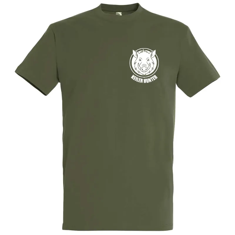 T-Shirt Keiler Hunter kaki 100% coton manches courtes logo 3 T-Shirt Keiler Hunter kaki 100% coton manches courtes logo 3