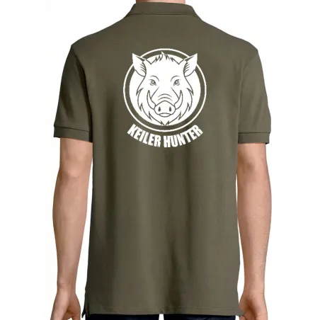 Polo Keiler Hunter kaki 100% coton manches courtes logo 3 Polo Keiler Hunter kaki 100% coton manches courtes logo 3