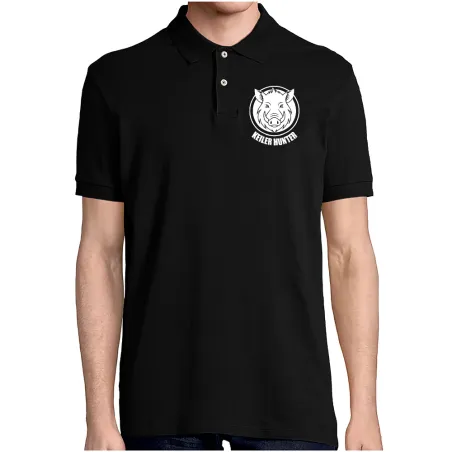 Polo Keiler Hunter noir 100% coton manches courtes logo 3