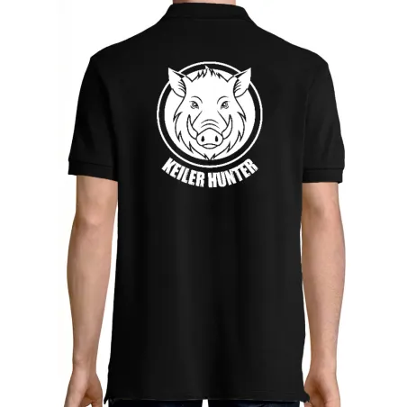 Polo Keiler Hunter noir 100% coton manches courtes logo 3 Polo Keiler Hunter noir 100% coton manches courtes logo 3