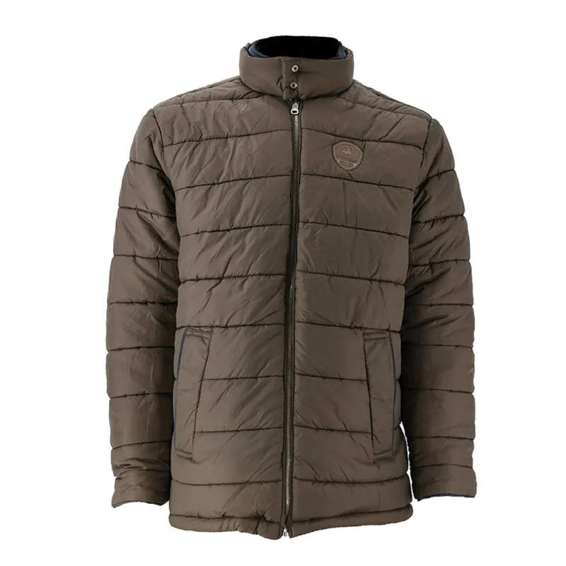 Parka réversible col montant polyester marron/bleu marine M à 2XL