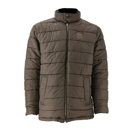 Parka réversible col montant polyester marron/bleu marine M à 2XL