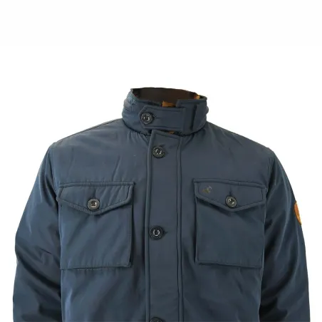 Parka réversible col montant polyester marron/bleu marine M à 2XL