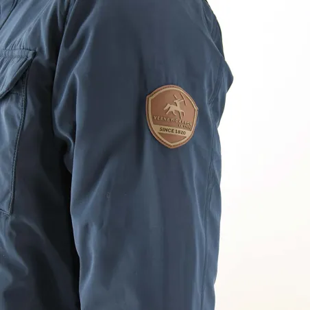 Parka réversible col montant polyester marron/bleu marine M à 2XL