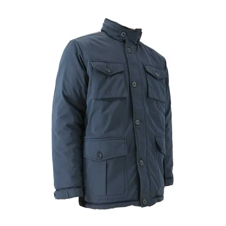 Parka réversible col montant polyester marron/bleu marine M à 2XL