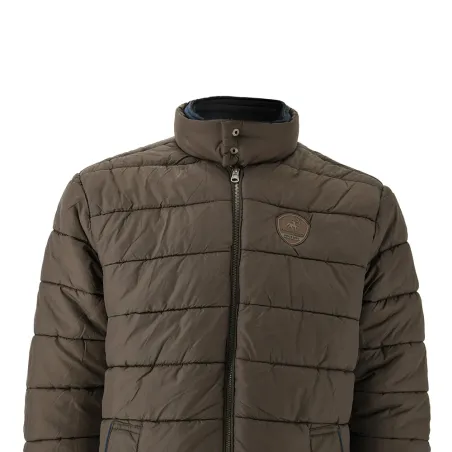 Parka réversible col montant polyester marron/bleu marine M à 2XL