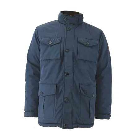Parka réversible col montant polyester marron/bleu marine M à 2XL