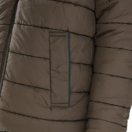 Parka réversible col montant polyester marron/bleu marine M à 2XL