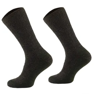 Chaussettes mérino kaki non-comprimantes 80% laine 15% polyamide