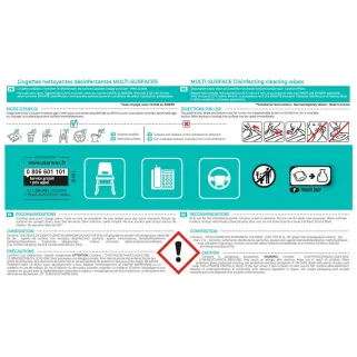 Désinfectant nettoyant multi-surfaces 1L - Élimine 99% bactéries