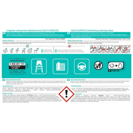 Désinfectant nettoyant multi-surfaces 1L - Élimine 99% bactéries