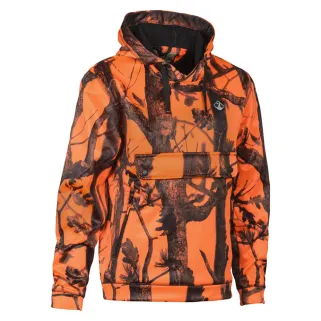 Sweatshirt à capuche polyester micro polaire poche ventrale zippée