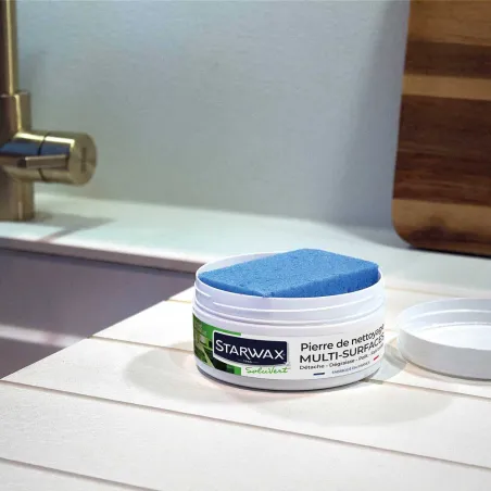 Pierre de nettoyage naturelle 99% + éponge biface détachante 375g Pierre de nettoyage naturelle 99% + éponge biface détachante 375g