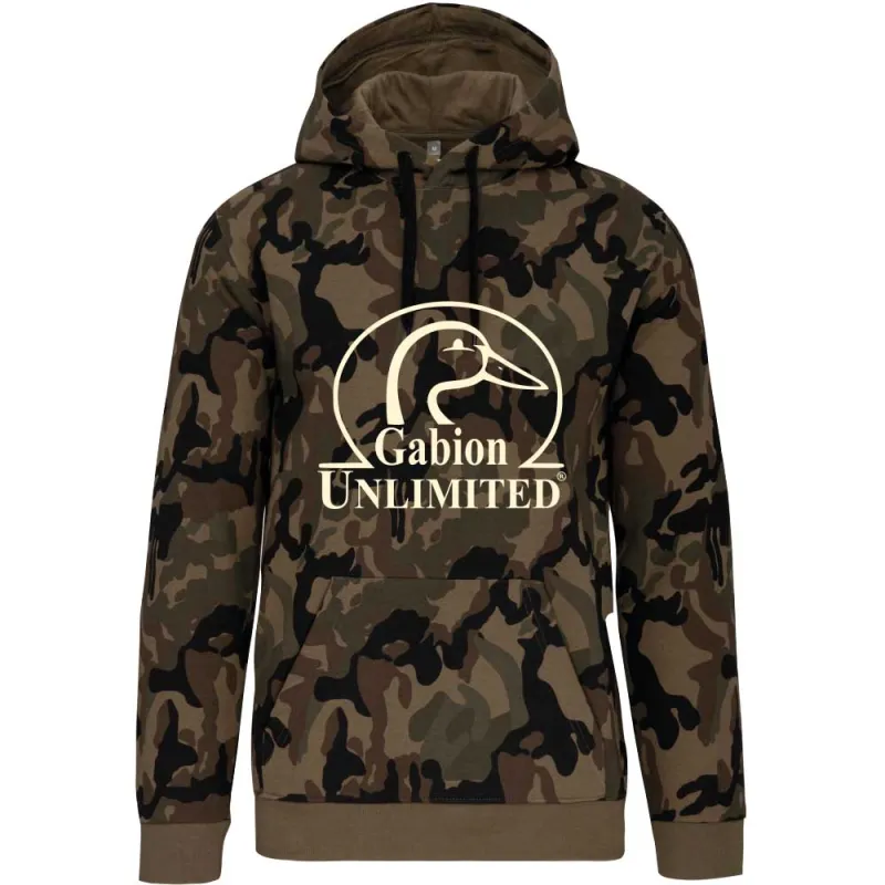 Sweat capuche camo Woodland 80% coton 280g poche ventrale Sweat capuche camo Woodland 80% coton 280g poche ventrale