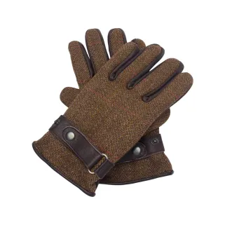 Gants Walker and Hawkes Brookmore Marron Cuir Tweed