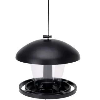 Mangeoire oiseaux transparente 19x17cm avec corde suspension