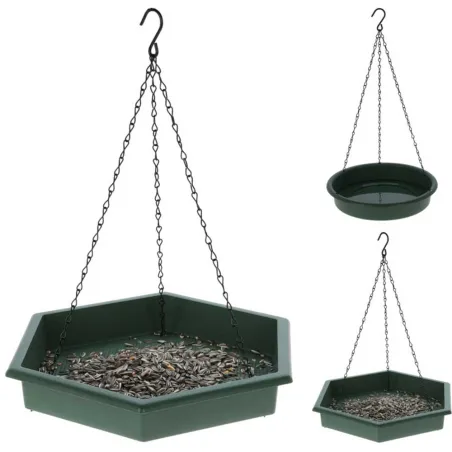 Mangeoires oiseaux + bain d'oiseau lot de 2 jardin extérieur