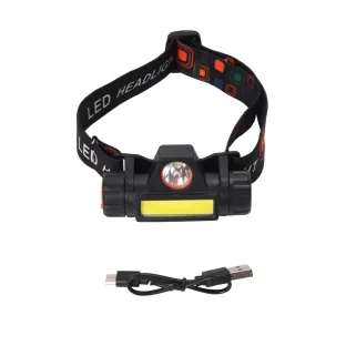 Lampe frontale 2 en 1 LED rechargeable étanche randonnée