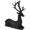 Renne couché noir 20cm - 16x6,5x20,5cm - Décoration Noël