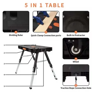 Établi 5 en 1 multifonction atelier bricolage DIY compact