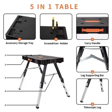Établi 5 en 1 multifonction atelier bricolage DIY compact