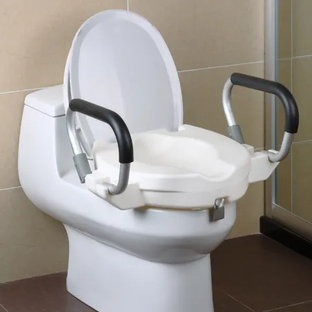 Réhausseur WC 40x43cm poignées alu mousse + abattant inclus
