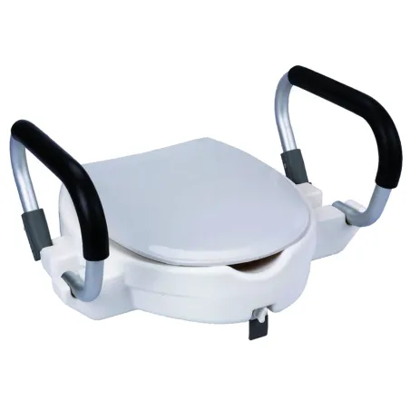 Réhausseur WC 40x43cm poignées alu mousse + abattant inclus