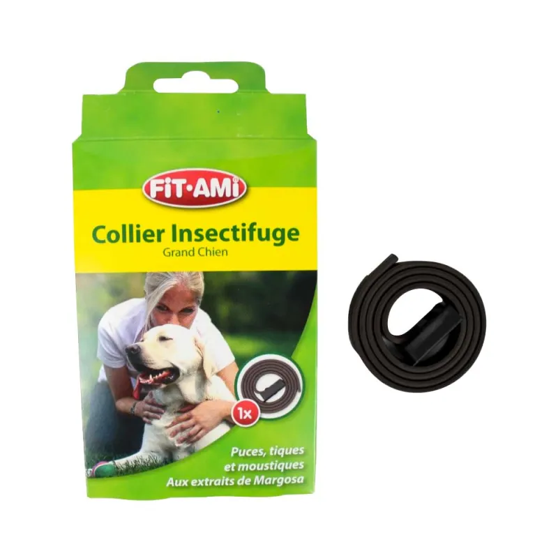 Collier insectifuge ajustable 50-75cm anti-parasites chien chat