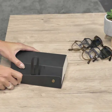 Etui à lunettes 3 paires - Rangement compact et pratique Etui à lunettes 3 paires - Rangement compact et pratique