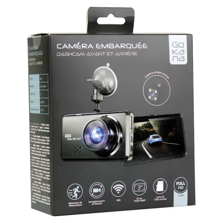Dashcam avant/arrière HD + carte microSD 32Go incluse