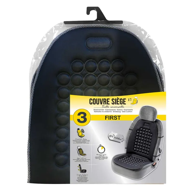 Couvre siège universel relaxant noir - Soulage tensions musculaires