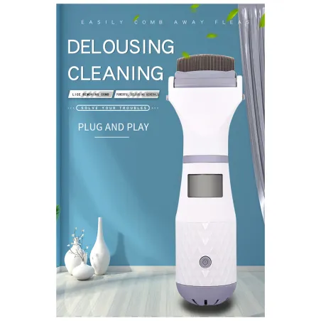 Peigne électrique anti-poux autonomie 4-6h LED 3 niveaux silencieux Peigne électrique anti-poux autonomie 4-6h LED 3 niveaux silencieux