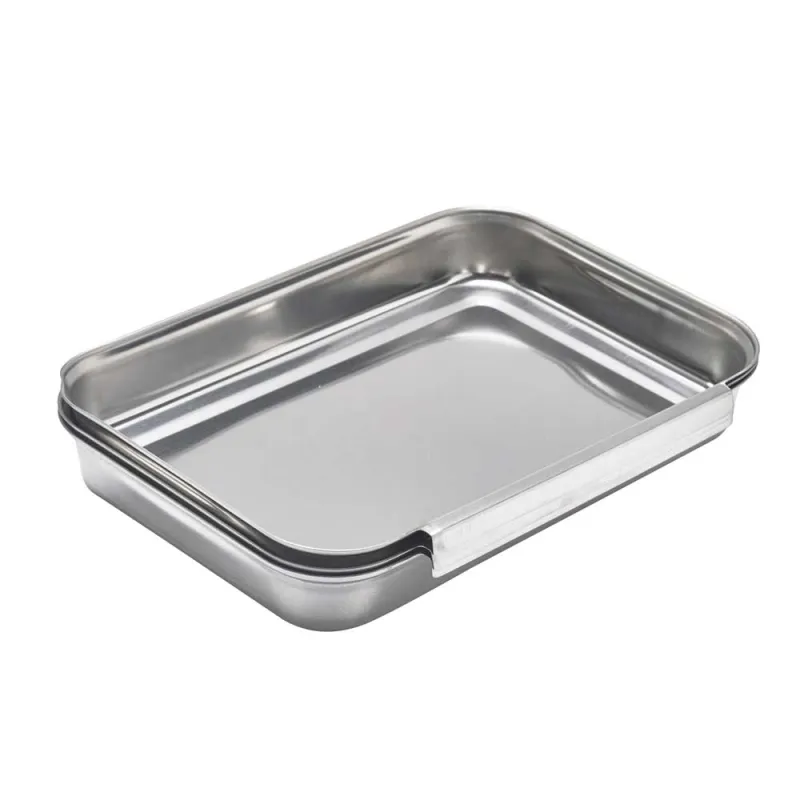 Ensemble pour paner inox 430 - 20,5x15,5x3cm empilable Ensemble pour paner inox 430 - 20,5x15,5x3cm empilable