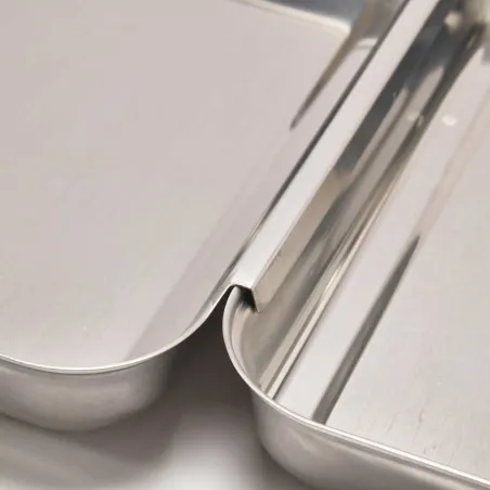 Ensemble pour paner inox 430 - 20,5x15,5x3cm empilable Ensemble pour paner inox 430 - 20,5x15,5x3cm empilable
