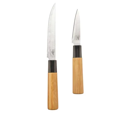 Planche à découper + 2 couteaux inox 3cr14 12,7cm et 7,6cm