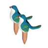 Piquets arroseurs oiseaux terre cuite 120ml 16x10x7,5cm - Lot de 2