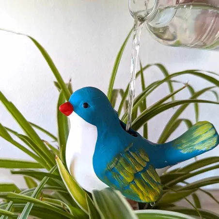 Piquets arroseurs oiseaux terre cuite 120ml 16x10x7,5cm - Lot de 2