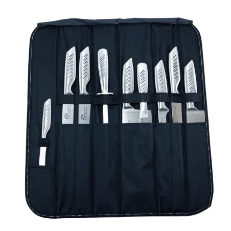 Sac coutellerie 9 pièces acier inox lame 26cm rangement nylon