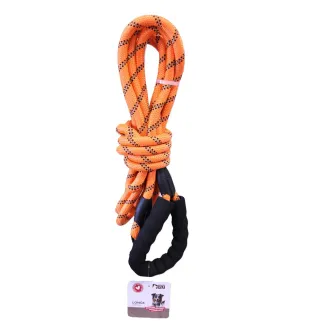 Longe réfléchissante orange nylon avec poignée et mousqueton