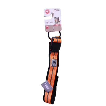 Collier réfléchissant orange néoprène nylon pour chien