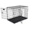 Cage métal grillagée avec plateau noir Cage métal grillagée avec plateau noir