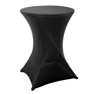 Housse table bar noire 80cm polyester élasthanne stretch