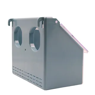 Mangeoire de cage 2 compartiments fixation grillage