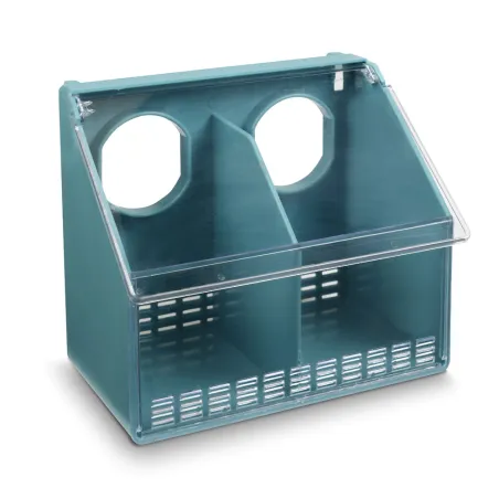 Mangeoire de cage 2 compartiments fixation grillage Mangeoire de cage 2 compartiments fixation grillage