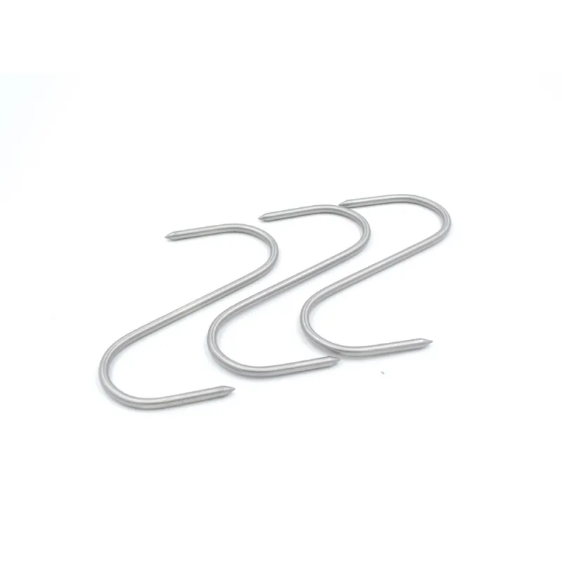Lot de 12 Esses de boucher 12 cm Crochet à viandes Lot de 12 Esses de boucher 12 cm Crochet à viandes